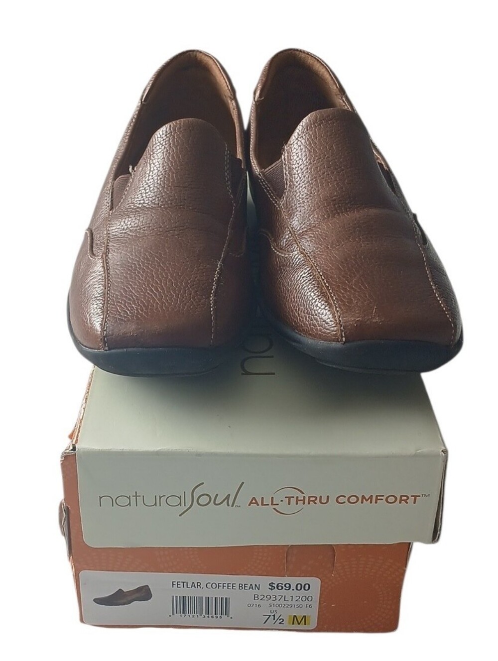 NATURAL SOUL BY NATURALIZER WOMEN'S FETLAR LOAFERS COFFEE BEAN. SIZE 7 1/2